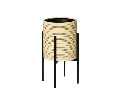 Jalyn Striped Metal Planter with Stand