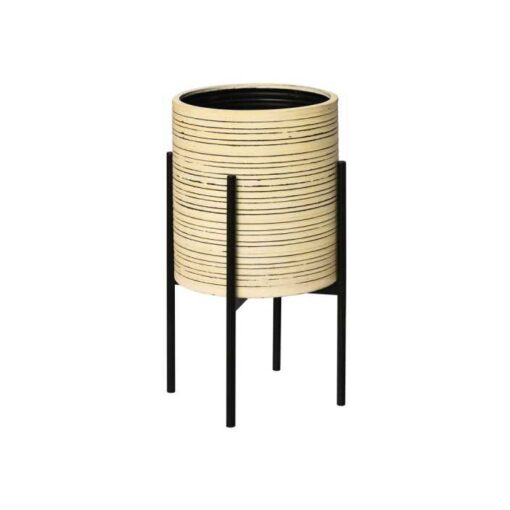 Jalyn Striped Metal Planter with Stand