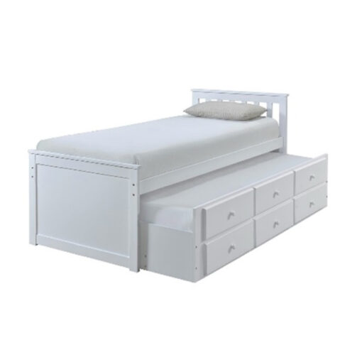 Eleanor Single Size Bed Frame with Pullout & 3 Drawers