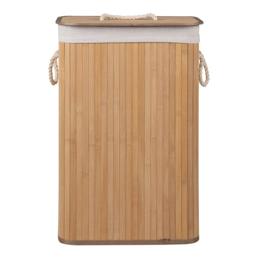 Robie 72L Folding Bamboo Laundry Hamper with Lid - Image 2