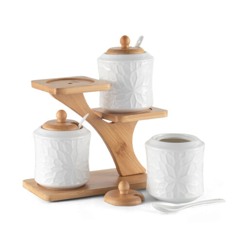 3 Pcs Jar with Bamboo Stand - Image 3