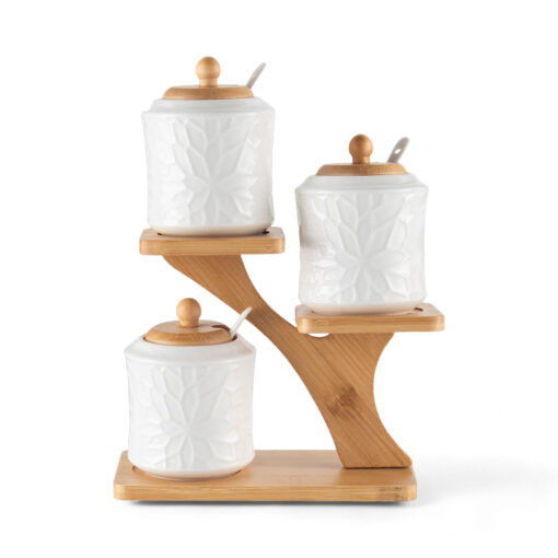 3 Pcs Jar with Bamboo Stand - Image 2