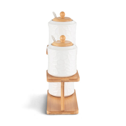 3 Pcs Jar with Bamboo Stand - Image 4