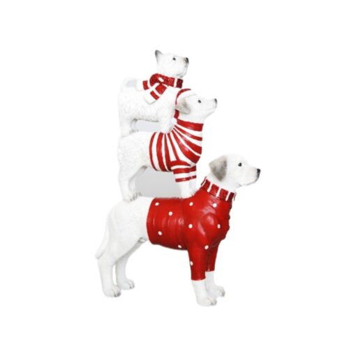 Resin Three Dogs Piling Up Ornament