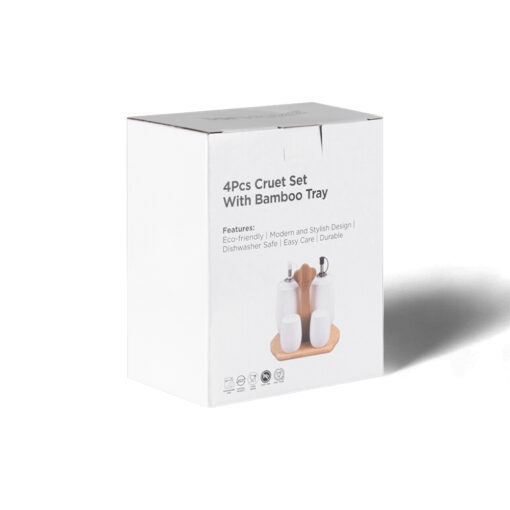 4 Pcs Cruet Set with Bamboo Tray - Image 13