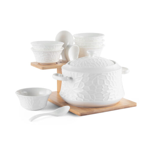 Soup Set For 6 with Bamboo Stand - Image 3