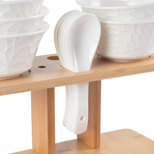 Soup Set For 6 with Bamboo Stand - Image 13