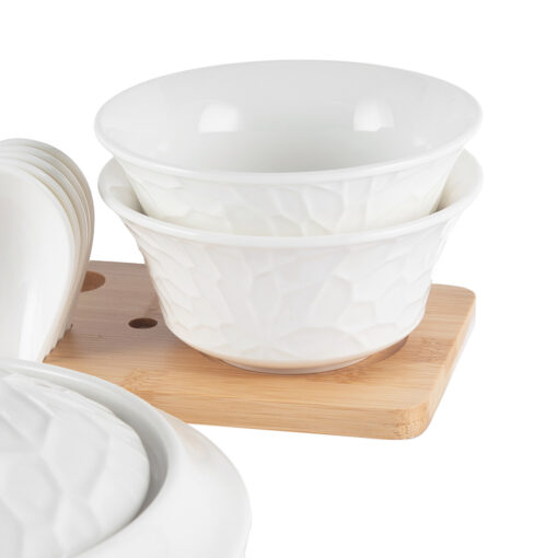 Soup Set For 6 with Bamboo Stand - Image 11