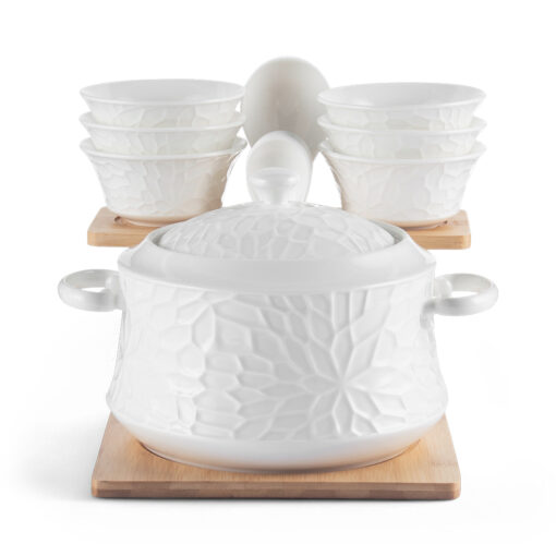 Soup Set For 6 with Bamboo Stand - Image 2