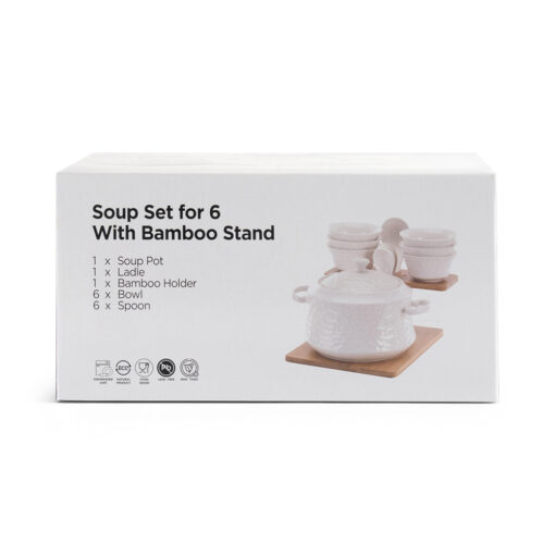 Soup Set For 6 with Bamboo Stand - Image 17