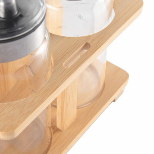 2 Pcs Glass Oil Bottle with Bamboo Stand - Image 12