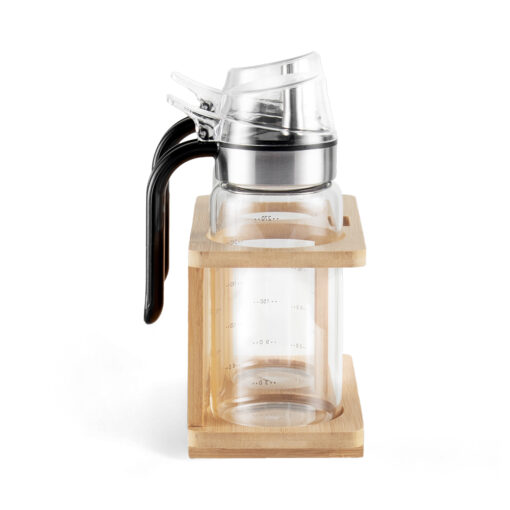 2 Pcs Glass Oil Bottle with Bamboo Stand - Image 4