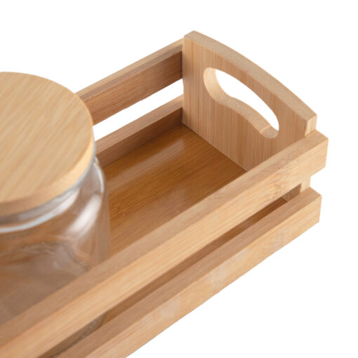 3 Pcs Glass Jar with Bamboo Stand - Image 6