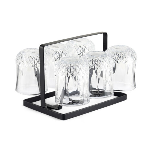 6 Pcs Glass Set with Iron Stand