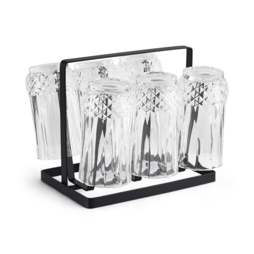 6 Pcs Glass Set with Iron Stand