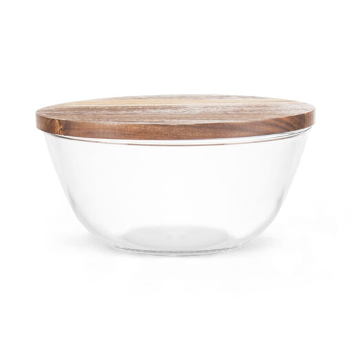 Glass Bowl with Acacia Lid