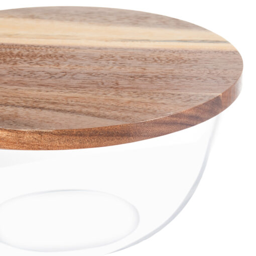 Glass Bowl with Acacia Lid - Image 4