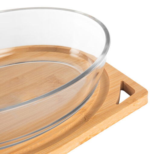 Glass Baking Dish with Bamboo Tray - Image 3