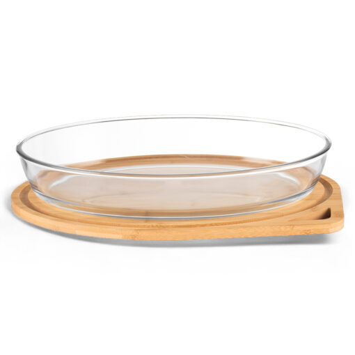 Glass Baking Dish with Bamboo Tray - Image 2