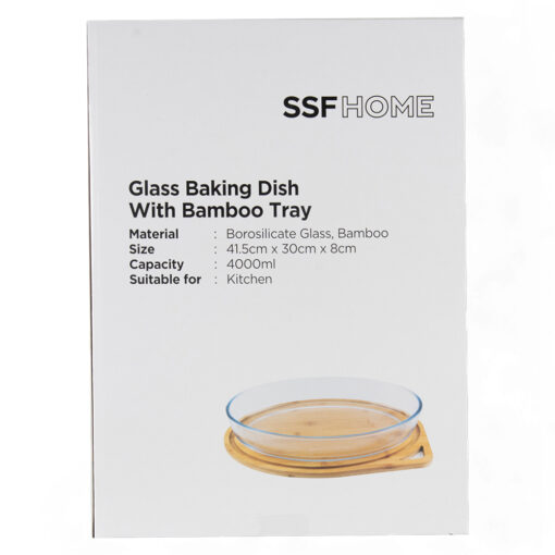 Glass Baking Dish with Bamboo Tray - Image 5