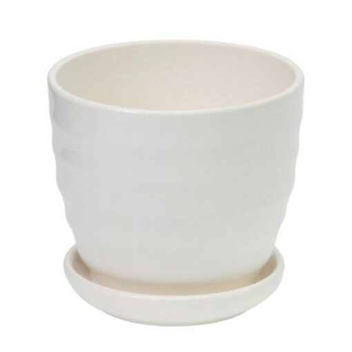 White Round Vase / Pot