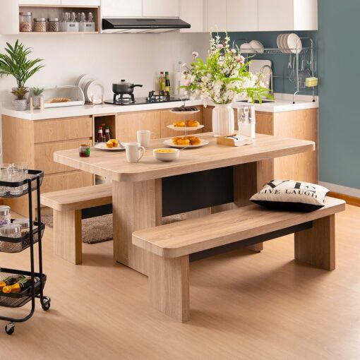 Rustic Scandinavian Dining Set (4 Seater) - Image 6