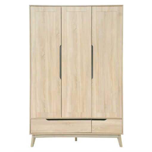 Rustic Scandinavian Wardrobe (3 Doors 2 Drawers) - Image 5