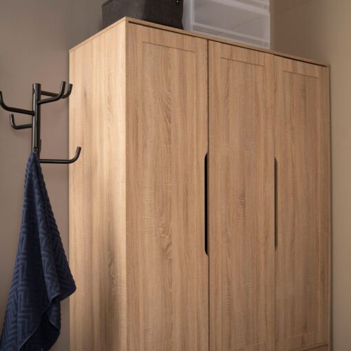 Rustic Scandinavian Wardrobe (3 Doors 2 Drawers) - Image 3