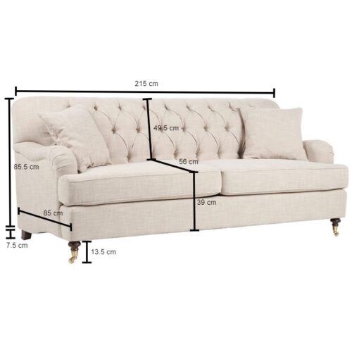 Munz Chesterfield 3 Seater Sofa - Image 12
