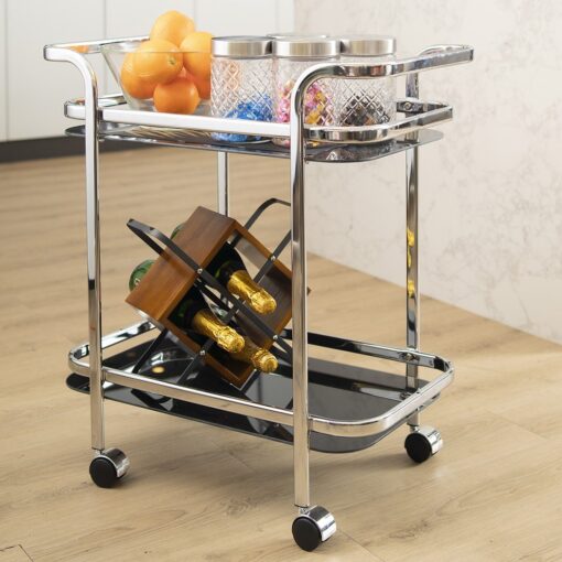Skylar Silver Serving Trolley - Image 2