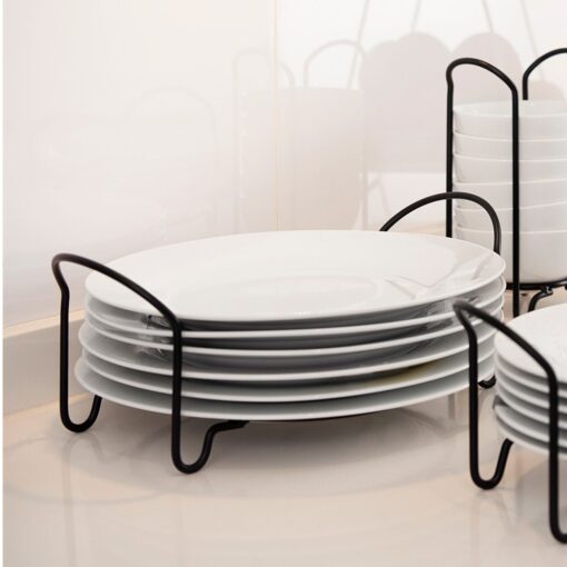 Dinner Plate 6 Pcs Set with Iron Rack - Image 2