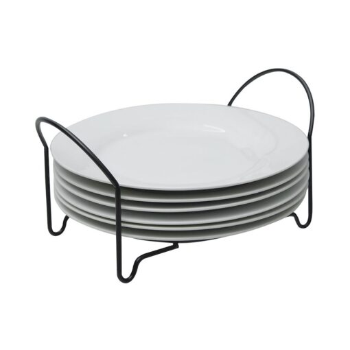 Dinner Plate 6 Pcs Set with Iron Rack