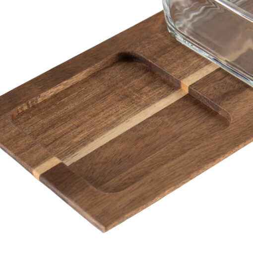 3 Pcs Glass Bowl Set with Wooden Tray - Image 6