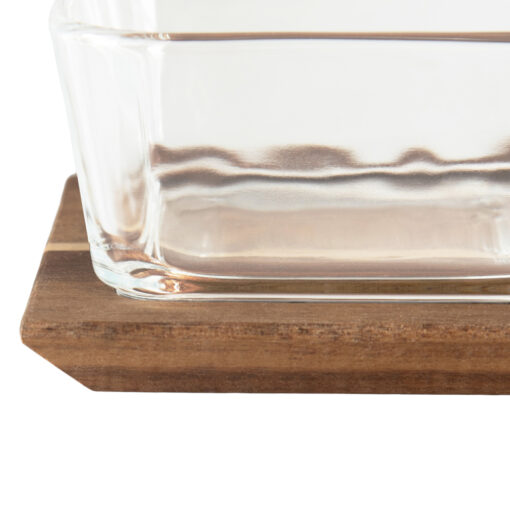 3 Pcs Glass Bowl Set with Wooden Tray - Image 7