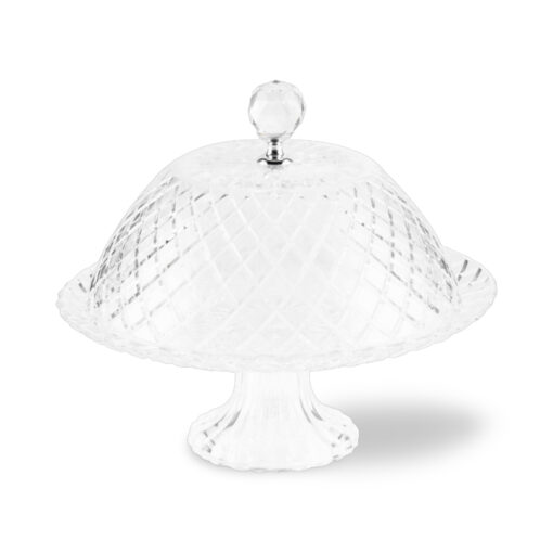 Glass Cake Stand with Dome Lid (18cm)