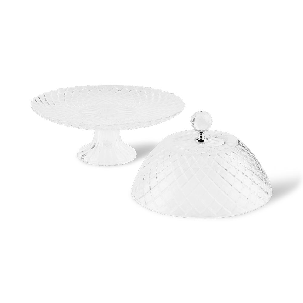 Glass Cake Stand with Dome Lid (18cm) - Image 2