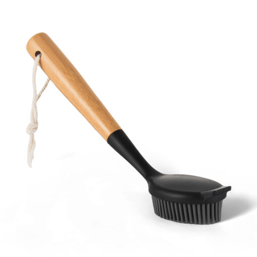 Dish Brush with TPR Bristle Bamboo Handle (H27cm)