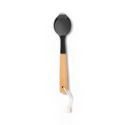 Dish Brush with TPR Bristle Bamboo Handle (H27cm) - Image 4