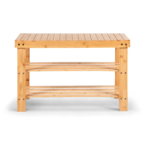 Haru Bamboo Bench with Shoe Storage - Image 2