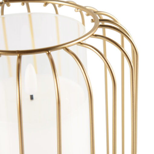 Metal Wire Lantern with LED Candle (H18cm) - Image 4