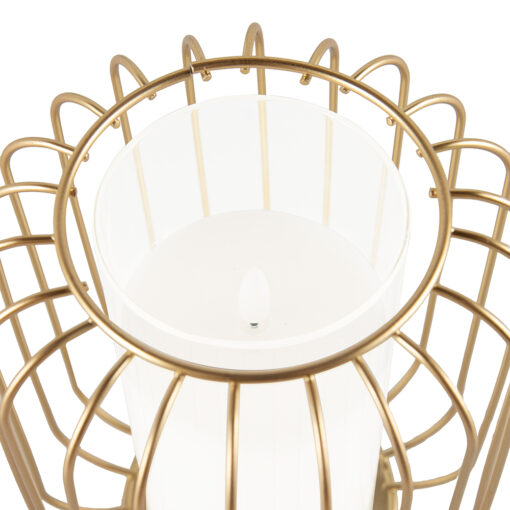 Metal Wire Lantern with LED Candle (H18cm) - Image 5
