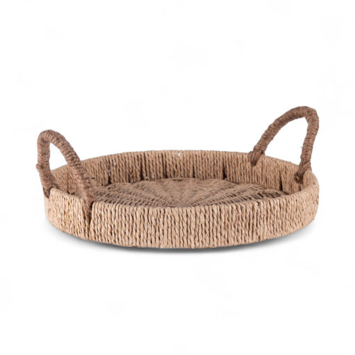 Woven Tray with Handle (Dia. 35cm)