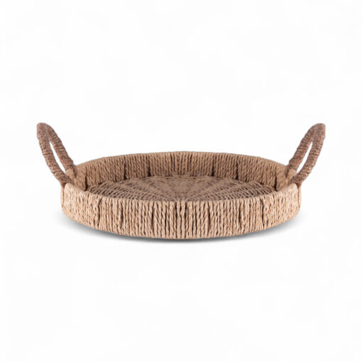 Woven Tray with Handle (Dia. 35cm) - Image 2