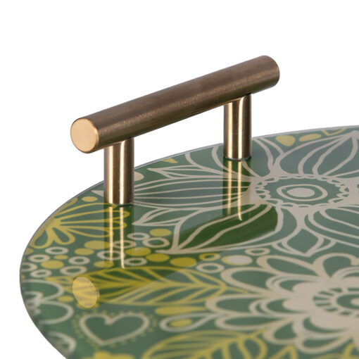Round Glass Tray with Handle - Image 3