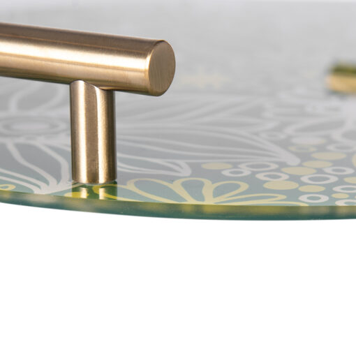 Round Glass Tray with Handle - Image 4