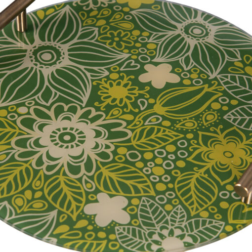 Round Glass Tray with Handle - Image 5
