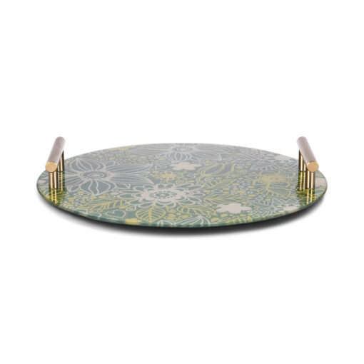 Round Glass Tray with Handle - Image 2