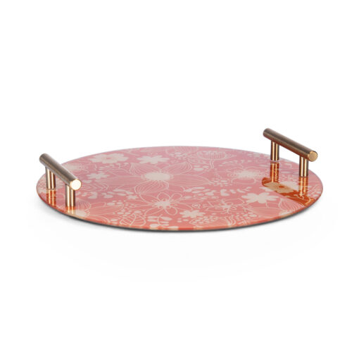 Round Glass Tray with Handle