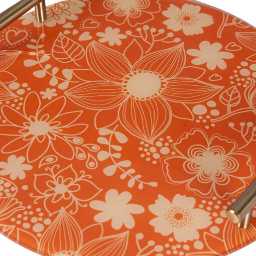 Round Glass Tray with Handle - Image 3