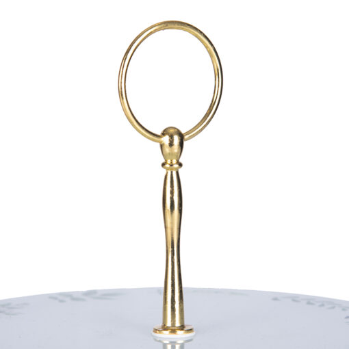 2 Tier Cake Rack with Gold Handle (H23cm) - Image 3